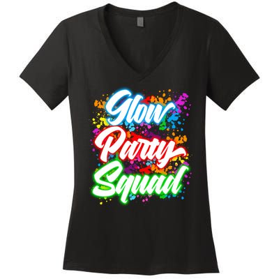 Glow Party Squad Neon Women's V-Neck T-Shirt