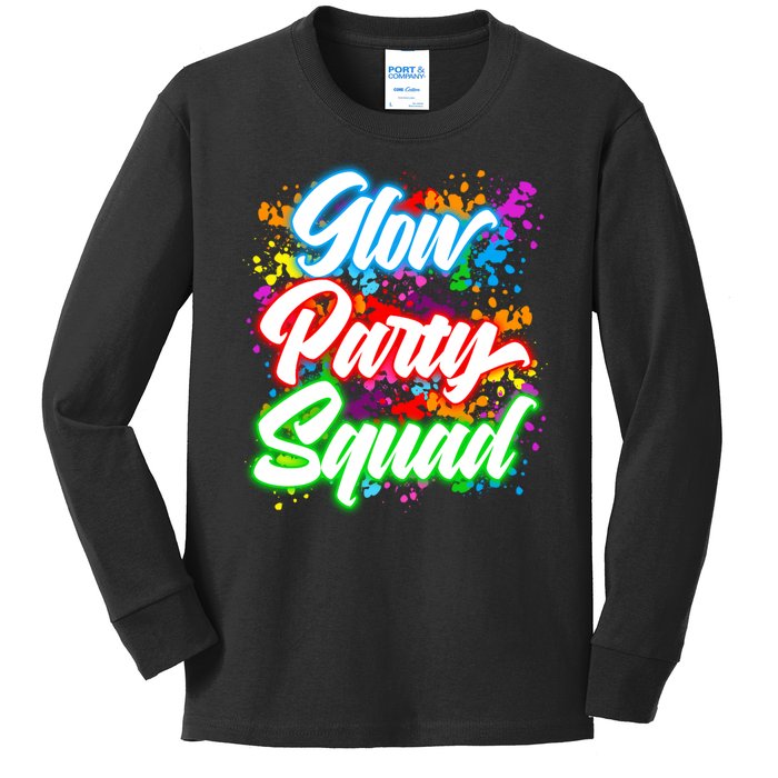 Glow Party Squad Neon Kids Long Sleeve Shirt