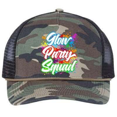 Glow Party Squad Neon Retro Rope Trucker Hat Cap