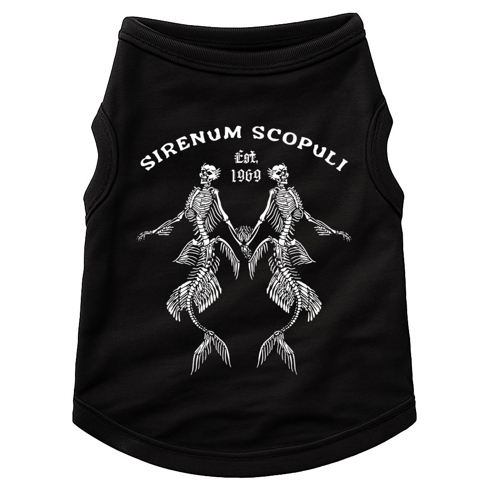 Goth Punk Siren Mermaid Skeleton Sirenum Scopuli Skull Doggie Tank