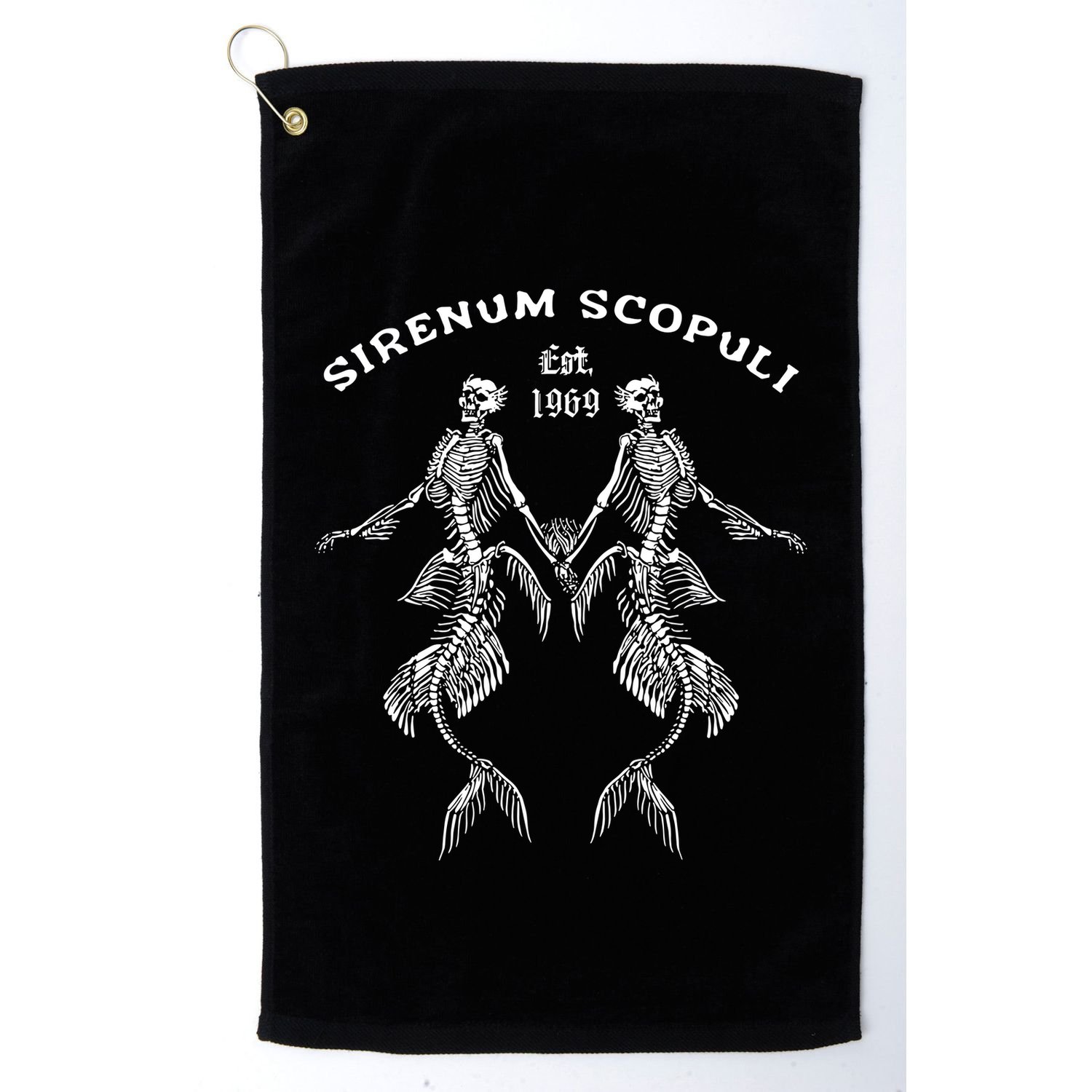 Goth Punk Siren Mermaid Skeleton Sirenum Scopuli Skull Golf Towel
