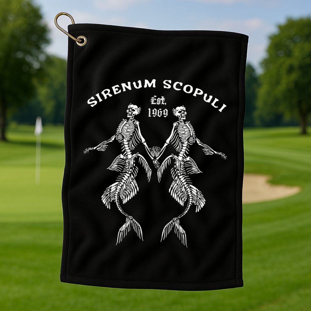 Goth Punk Siren Mermaid Skeleton Sirenum Scopuli Skull Golf Towel