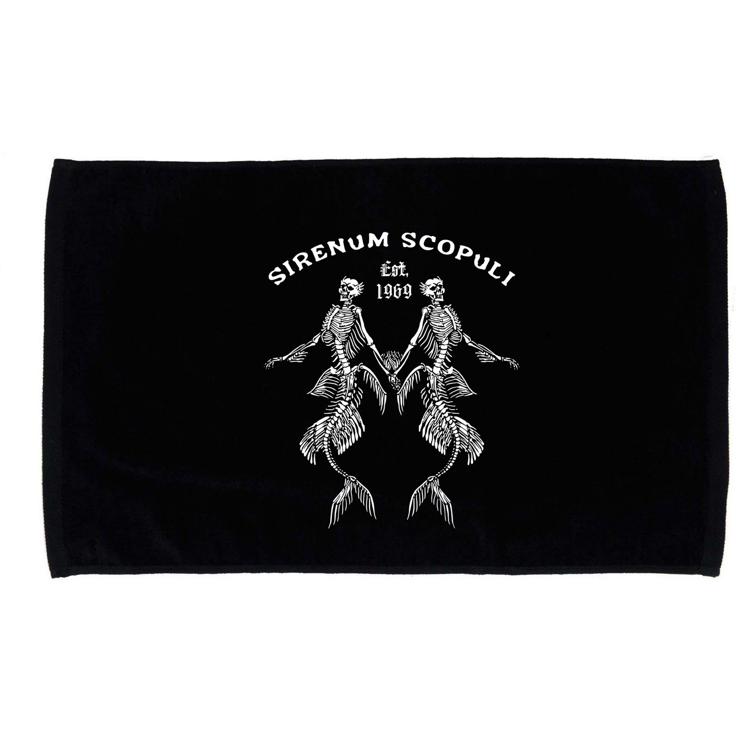 Goth Punk Siren Mermaid Skeleton Sirenum Scopuli Skull Microfiber Hand Towel