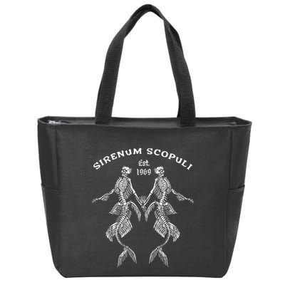 Goth Punk Siren Mermaid Skeleton Sirenum Scopuli Skull Zip Tote Bag