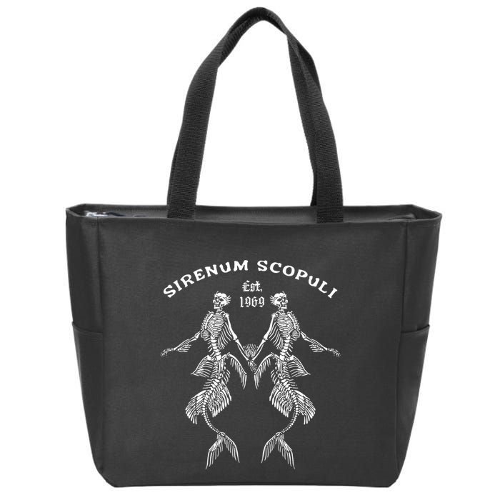 Goth Punk Siren Mermaid Skeleton Sirenum Scopuli Skull Zip Tote Bag