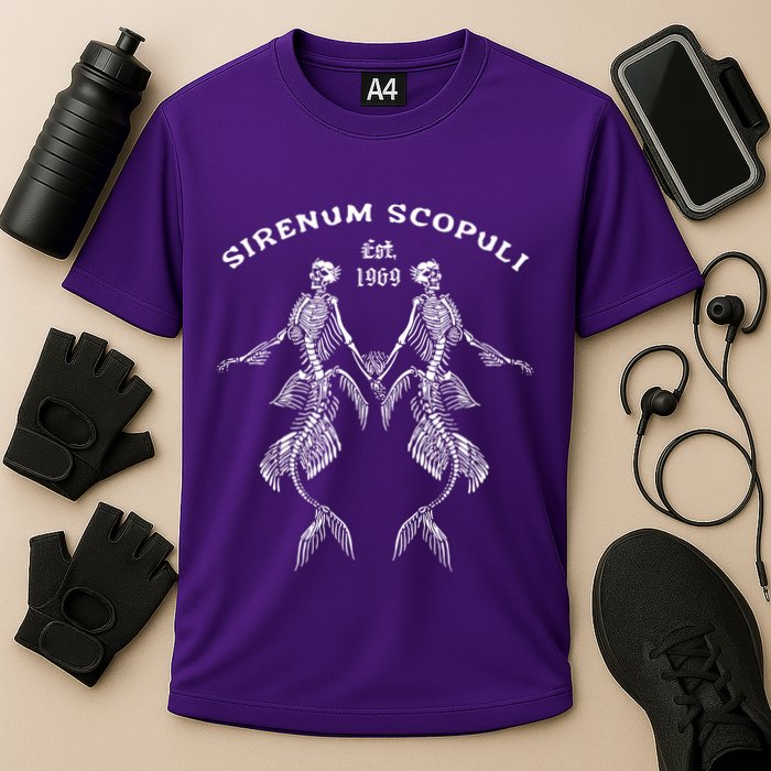 Goth Punk Siren Mermaid Skeleton Sirenum Scopuli Skull Performance Shirt