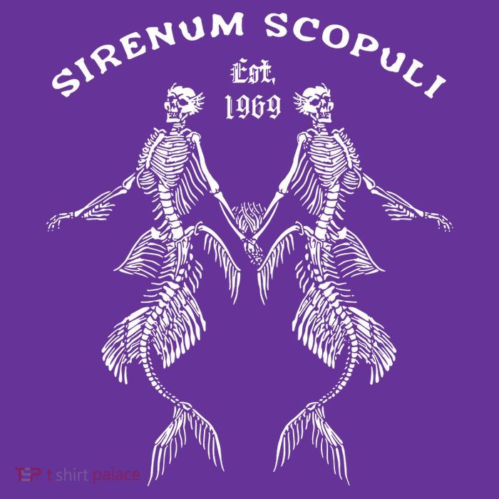 Goth Punk Siren Mermaid Skeleton Sirenum Scopuli Skull Cooling Performance Long Sleeve Crew