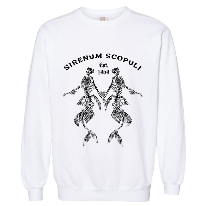 Goth Punk Siren Mermaid Skeleton Sirenum Scopuli Skull Garment-Dyed Sweatshirt