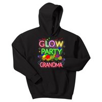 Glow Party Squad Grandma Paint Splatter Glow Party Matching Kids Hoodie