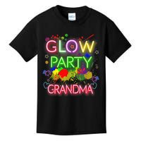 Glow Party Squad Grandma Paint Splatter Glow Party Matching Kids T-Shirt