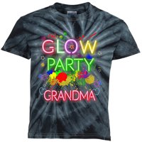 Glow Party Squad Grandma Paint Splatter Glow Party Matching Kids Tie-Dye T-Shirt