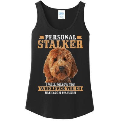 Goldendoodle Personal Stalker Funny Golden Doodle Mom Ladies Essential Tank