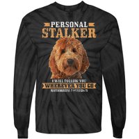 Goldendoodle Personal Stalker Funny Golden Doodle Mom Tie-Dye Long Sleeve Shirt