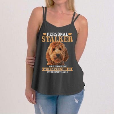 Goldendoodle Personal Stalker Funny Golden Doodle Mom Women's Strappy Tank