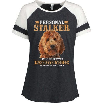 Goldendoodle Personal Stalker Funny Golden Doodle Mom Enza Ladies Jersey Colorblock Tee