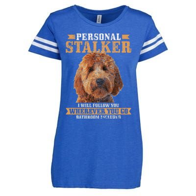 Goldendoodle Personal Stalker Funny Golden Doodle Mom Enza Ladies Jersey Football T-Shirt