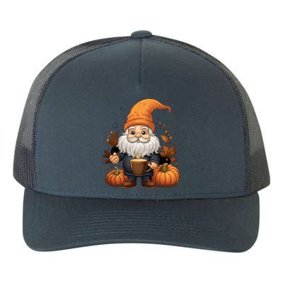 Gnome Pumpkin Spice Latte Fall Autumn Leaves Halloween Gift Yupoong Adult 5-Panel Trucker Hat