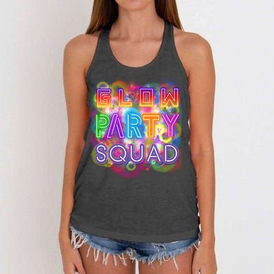 Glow Party Squad Girls Glow Funny Retro Party Lover Gift Women's Knotted Racerback Tank