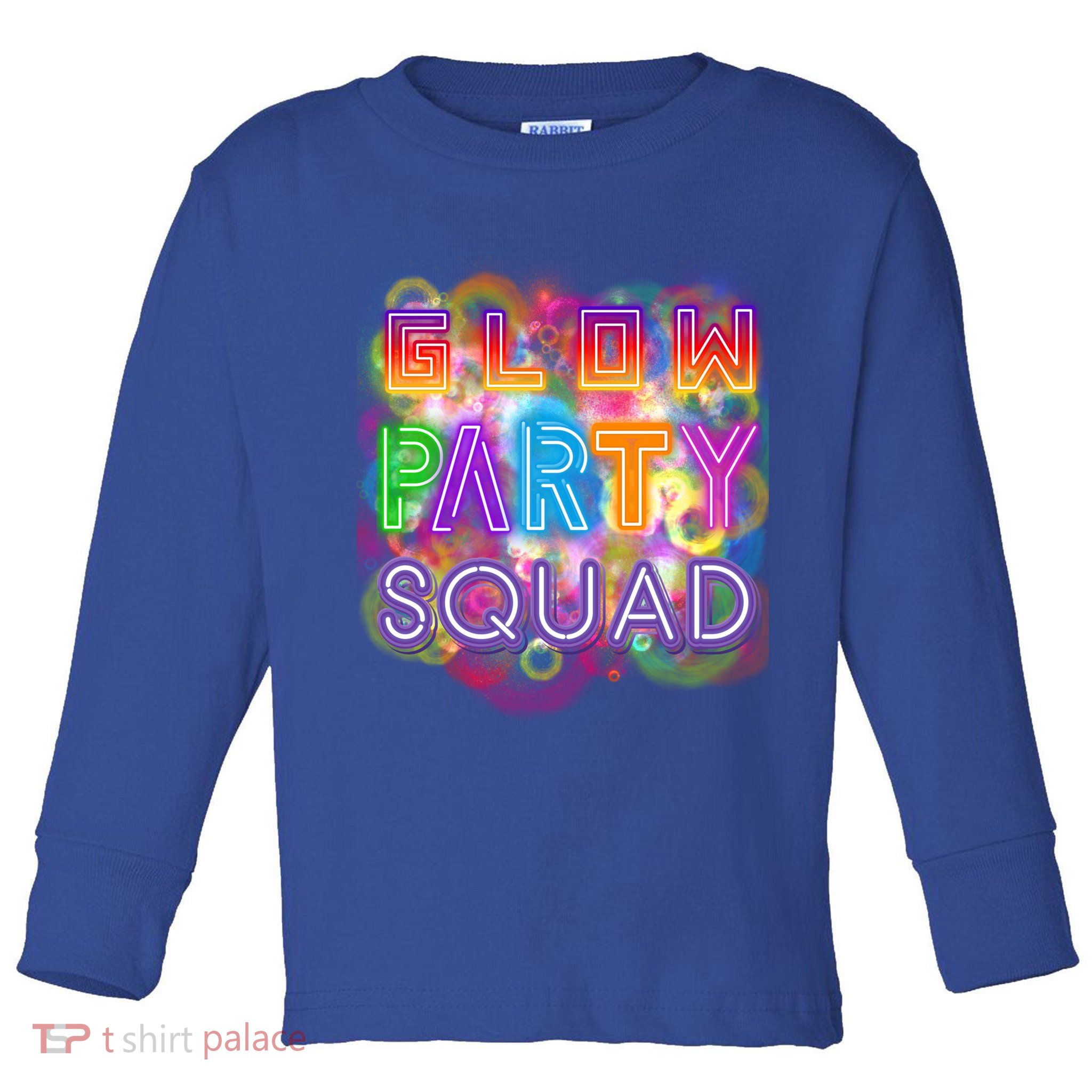 Glow Party Squad Girls Glow Funny Retro Party Lover Gift Toddler Long Sleeve Shirt