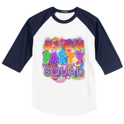 Glow Party Squad Girls Glow Funny Retro Party Lover Gift Baseball Sleeve Shirt