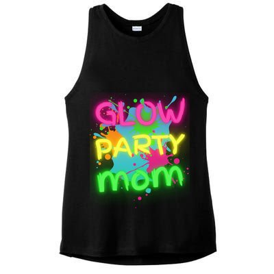 Glow Party Squad Mom Paint Splatter Glow Party Matching Funny Gift Ladies PosiCharge Tri-Blend Wicking Tank