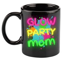 Glow Party Squad Mom Paint Splatter Glow Party Matching Funny Gift 11oz C Handle Ceramic Mug