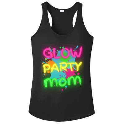 Glow Party Squad Mom Paint Splatter Glow Party Matching Funny Gift Ladies PosiCharge Competitor Racerback Tank