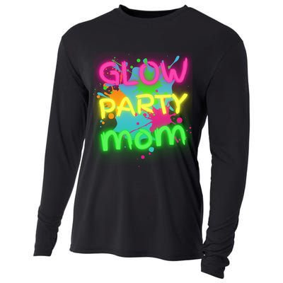 Glow Party Squad Mom Paint Splatter Glow Party Matching Funny Gift Cooling Performance Long Sleeve Crew