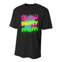 Glow Party Squad Mom Paint Splatter Glow Party Matching Funny Gift Youth Performance Sprint T-Shirt