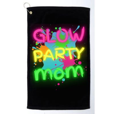 Glow Party Squad Mom Paint Splatter Glow Party Matching Funny Gift Golf Towel