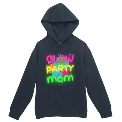 Glow Party Squad Mom Paint Splatter Glow Party Matching Funny Gift Urban Pullover Hoodie