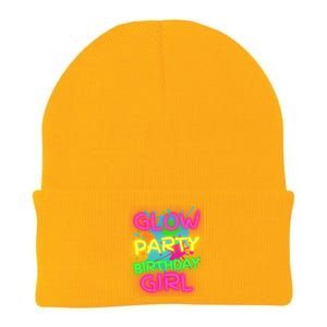 Glow Party Squad Paint Splatter Glow Party Birthday Girl Gift Knit Cap Winter Beanie