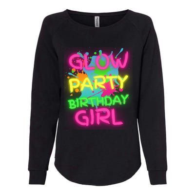 Glow Party Squad Paint Splatter Glow Party Birthday Girl Gift Womens California Wash Sweatshirt