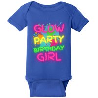 Glow Party Squad Paint Splatter Glow Party Birthday Girl Gift Baby Bodysuit