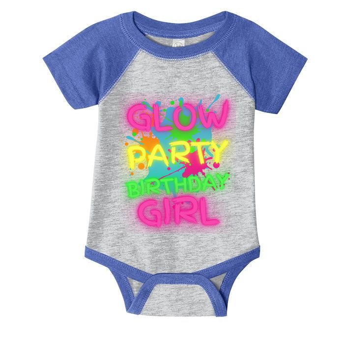 Glow Party Squad Paint Splatter Glow Party Birthday Girl Gift Infant Baby Jersey Bodysuit