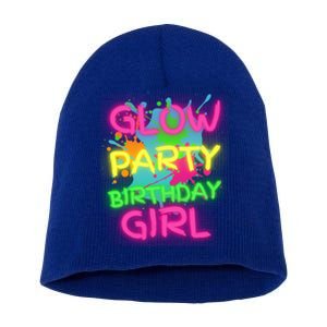 Glow Party Squad Paint Splatter Glow Party Birthday Girl Gift Short Acrylic Beanie