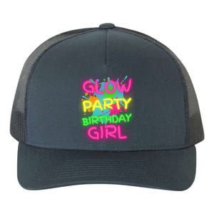 Glow Party Squad Paint Splatter Glow Party Birthday Girl Gift Yupoong Adult 5-Panel Trucker Hat