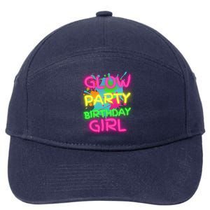 Glow Party Squad Paint Splatter Glow Party Birthday Girl Gift 7-Panel Snapback Hat