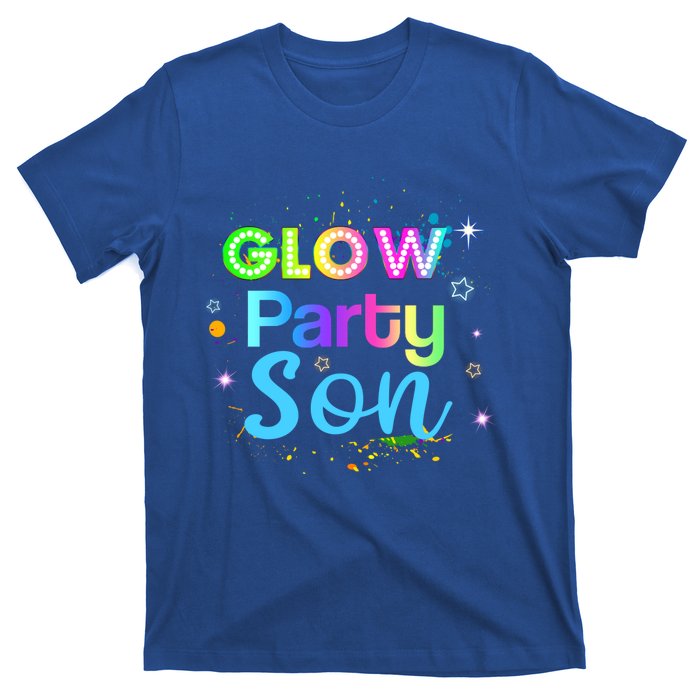 Glow Party Squad Son Paint Splatter Glow Party Matching Funny Gift T-Shirt