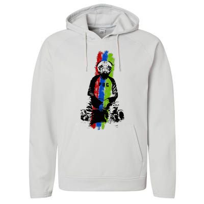 Good Pug Sitting Art Performance Fleece Hoodie