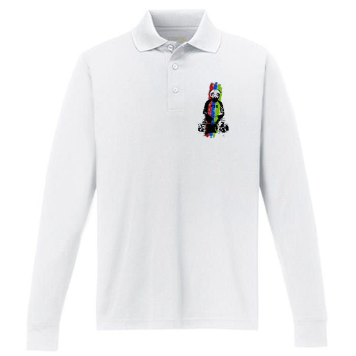 Good Pug Sitting Art Performance Long Sleeve Polo