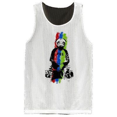 Good Pug Sitting Art Mesh Reversible Basketball Jersey Tank