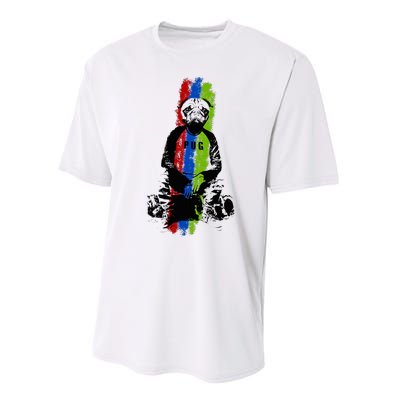 Good Pug Sitting Art Performance Sprint T-Shirt