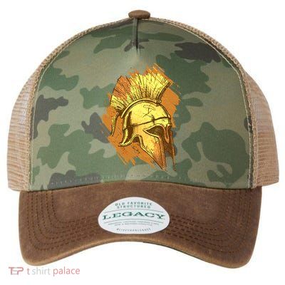 Grunge Painted Spartan Gladiator Warrior Helmet Legacy Tie Dye Trucker Hat