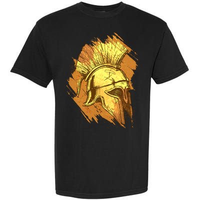Grunge Painted Spartan Gladiator Warrior Helmet Garment-Dyed Heavyweight T-Shirt