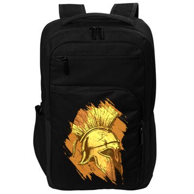 Grunge Painted Spartan Gladiator Warrior Helmet Impact Tech Backpack