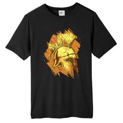 Grunge Painted Spartan Gladiator Warrior Helmet Tall Fusion ChromaSoft Performance T-Shirt