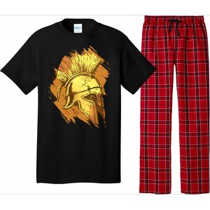 Grunge Painted Spartan Gladiator Warrior Helmet Pajama Set