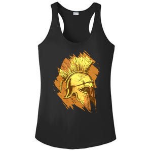 Grunge Painted Spartan Gladiator Warrior Helmet Ladies PosiCharge Competitor Racerback Tank