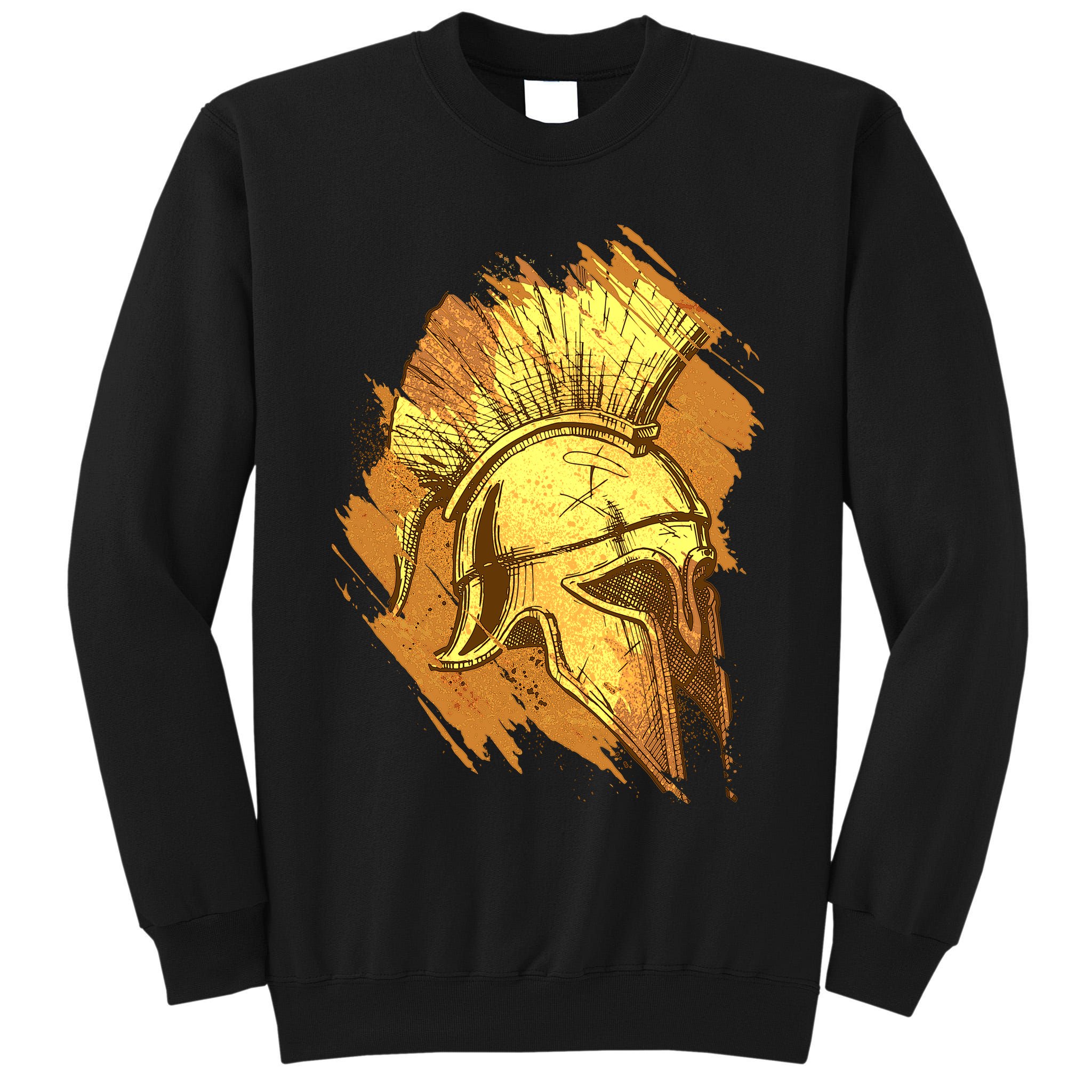 Grunge Painted Spartan Gladiator Warrior Helmet Tall Sweatshirt